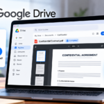 Google Drive displaying a client-side encrypted PDF document in a browser with a security lock symbol