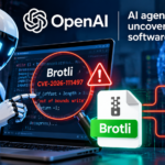 Illustration of OpenAI AI agents investigating a Brotli security vulnerability affecting Node.js, Bun, and Envoy