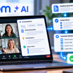 Zoom AI meeting assistant turning meeting summaries into action items, automated workflows, and completed tasks